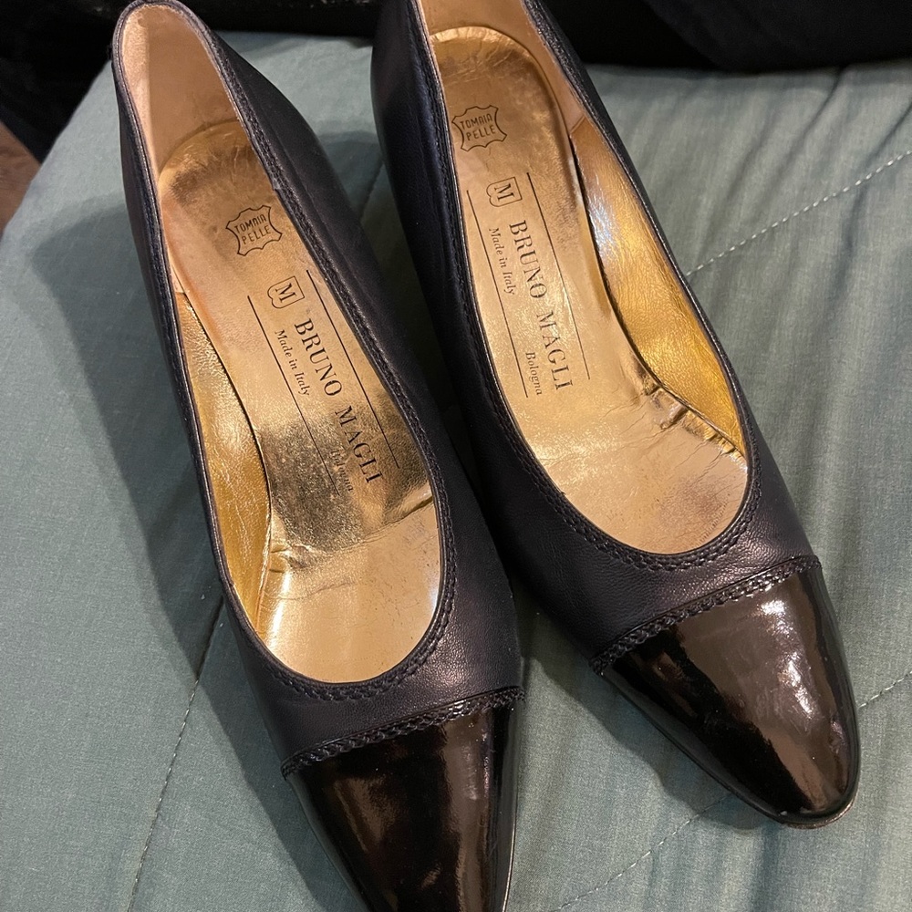 Bruno Magli shoes. Soles and heels are worn but uppers are in great shape
